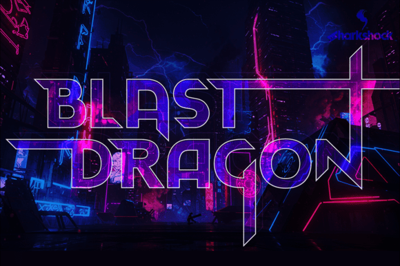 Blast Dragon Font: A Cyberpunk Display Typeface for Craft Creators
