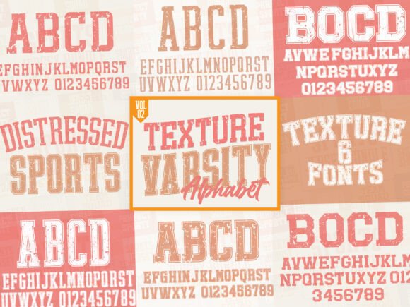 Texture Varsity Alphabet: Bold Vintage Typography